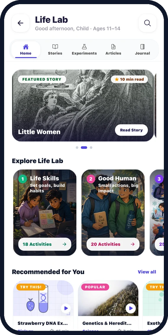 Life Lab home with Life Skills and Good Human