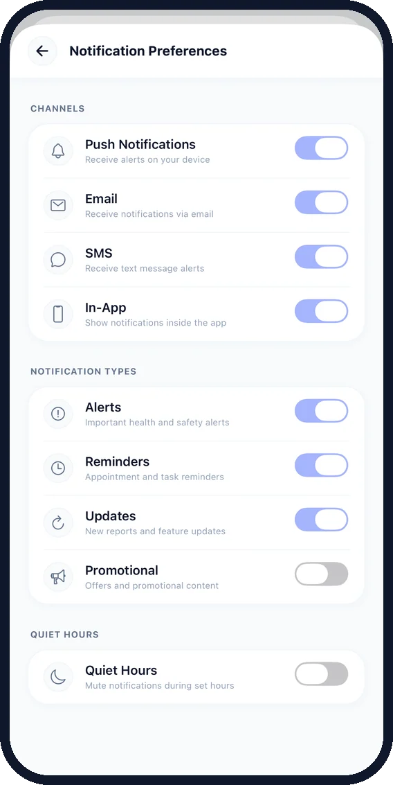 Notification preferences